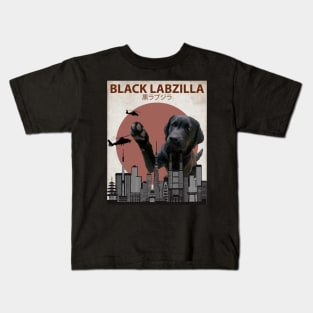 Black Labzilla - Giant Labrador Retriever Lab Dog Monster Kids T-Shirt